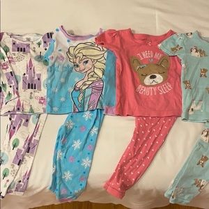 X4 bundle 18 month girl pajama sets top & bottoms